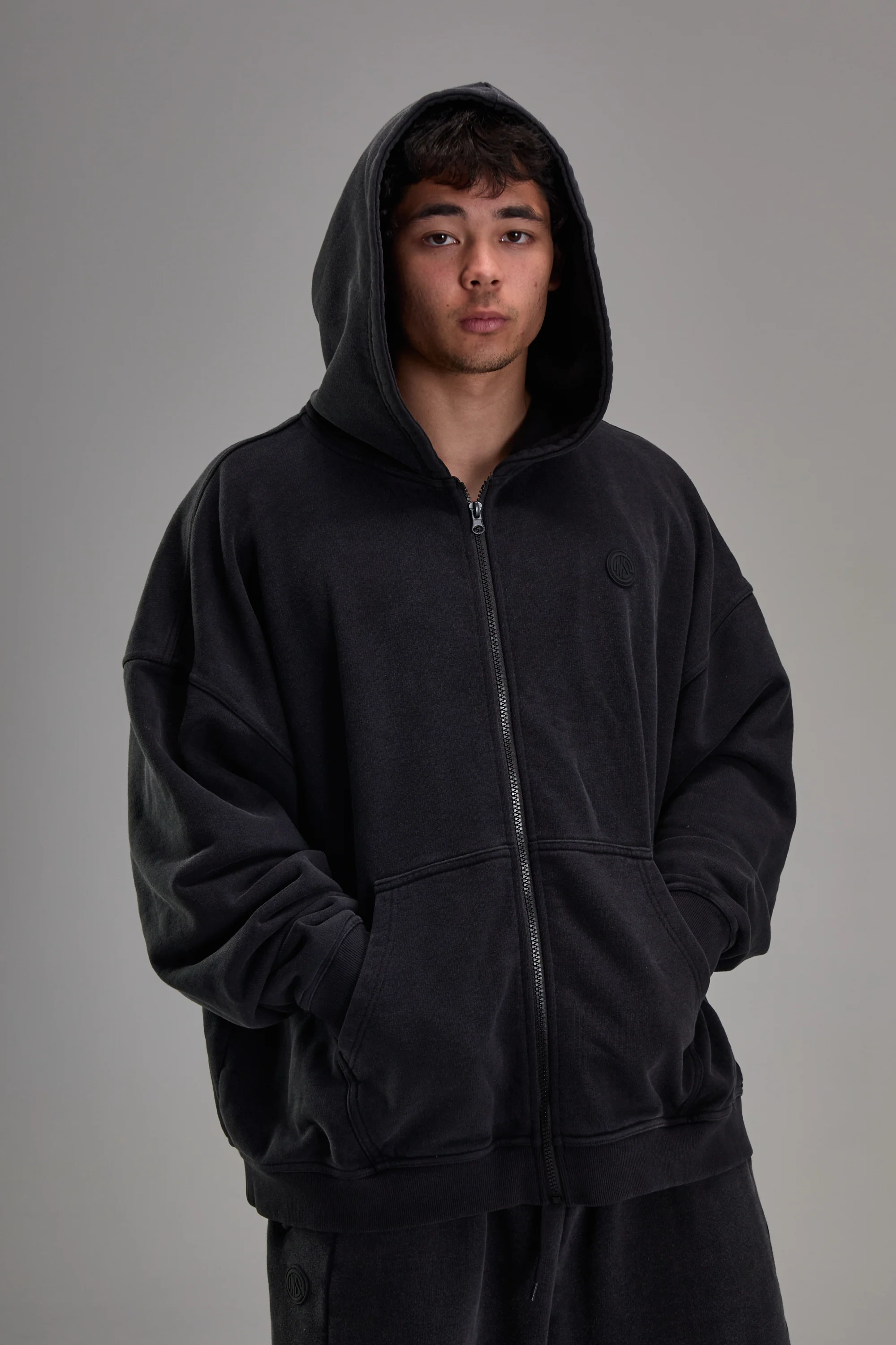 Faded Black Heavyweight Zip Up - Image 4