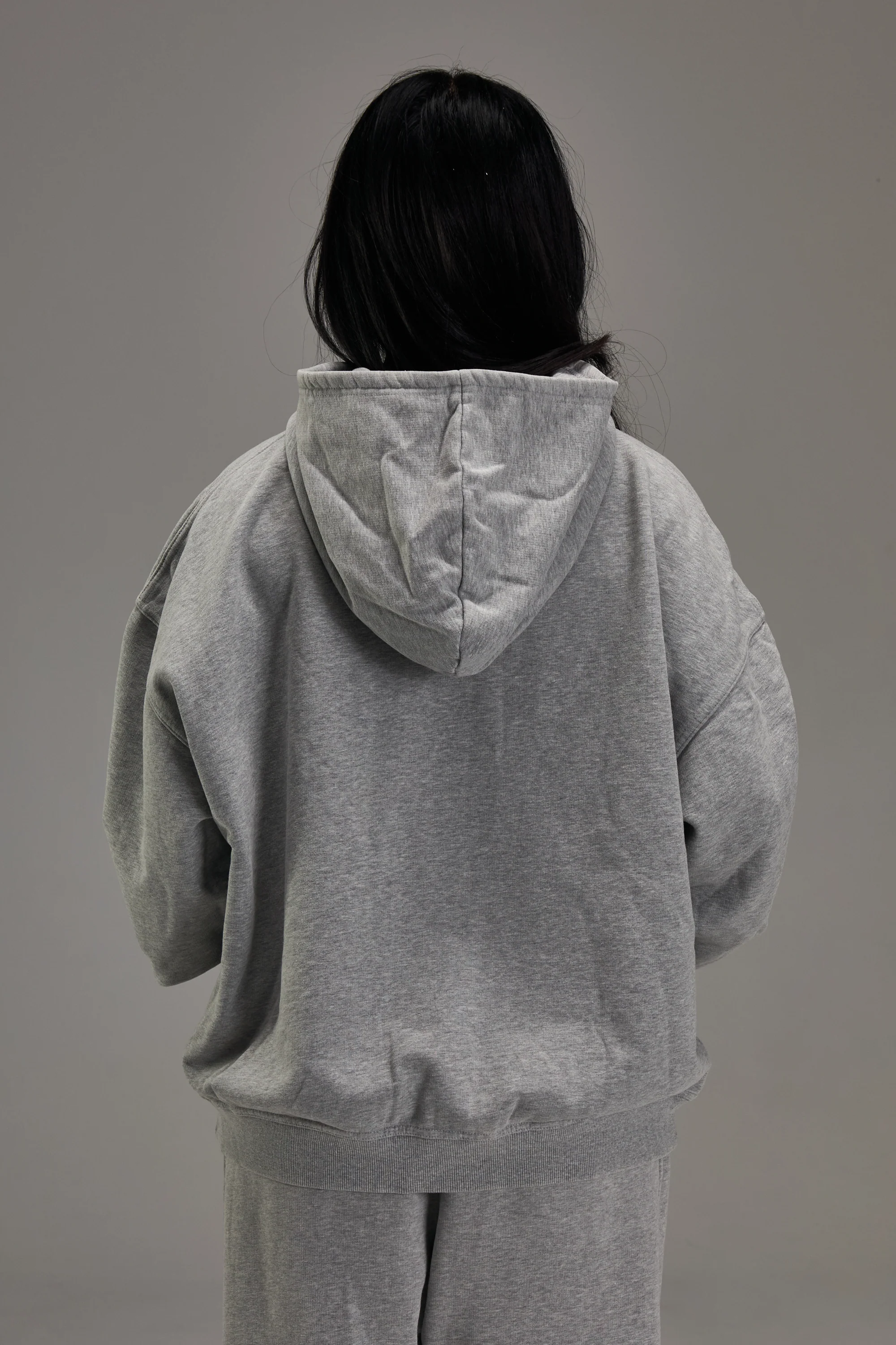 Heather Grey Heavyweight Zip Up - Image 3