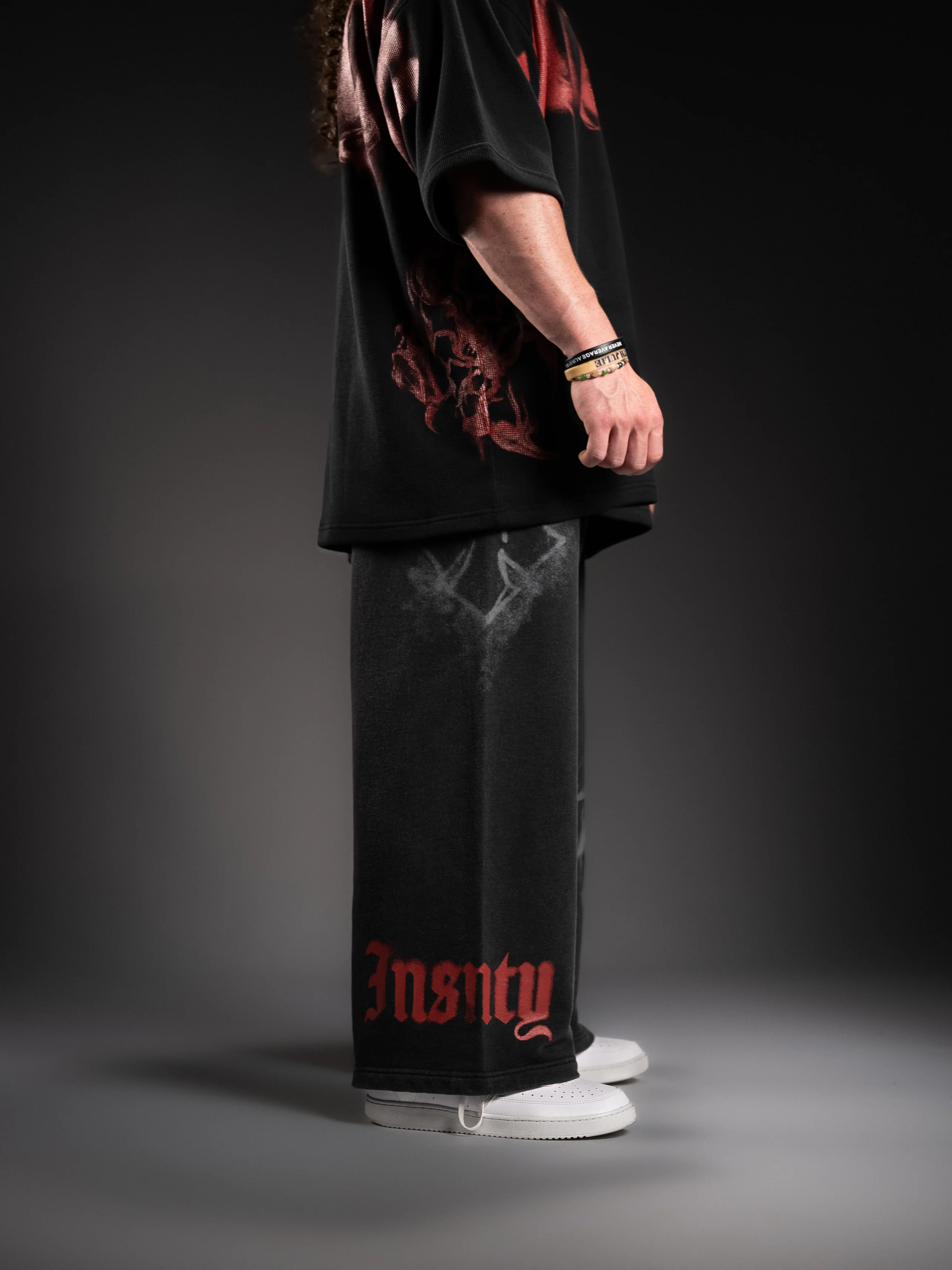 Blood Red Wide Leg Sweats - Image 4