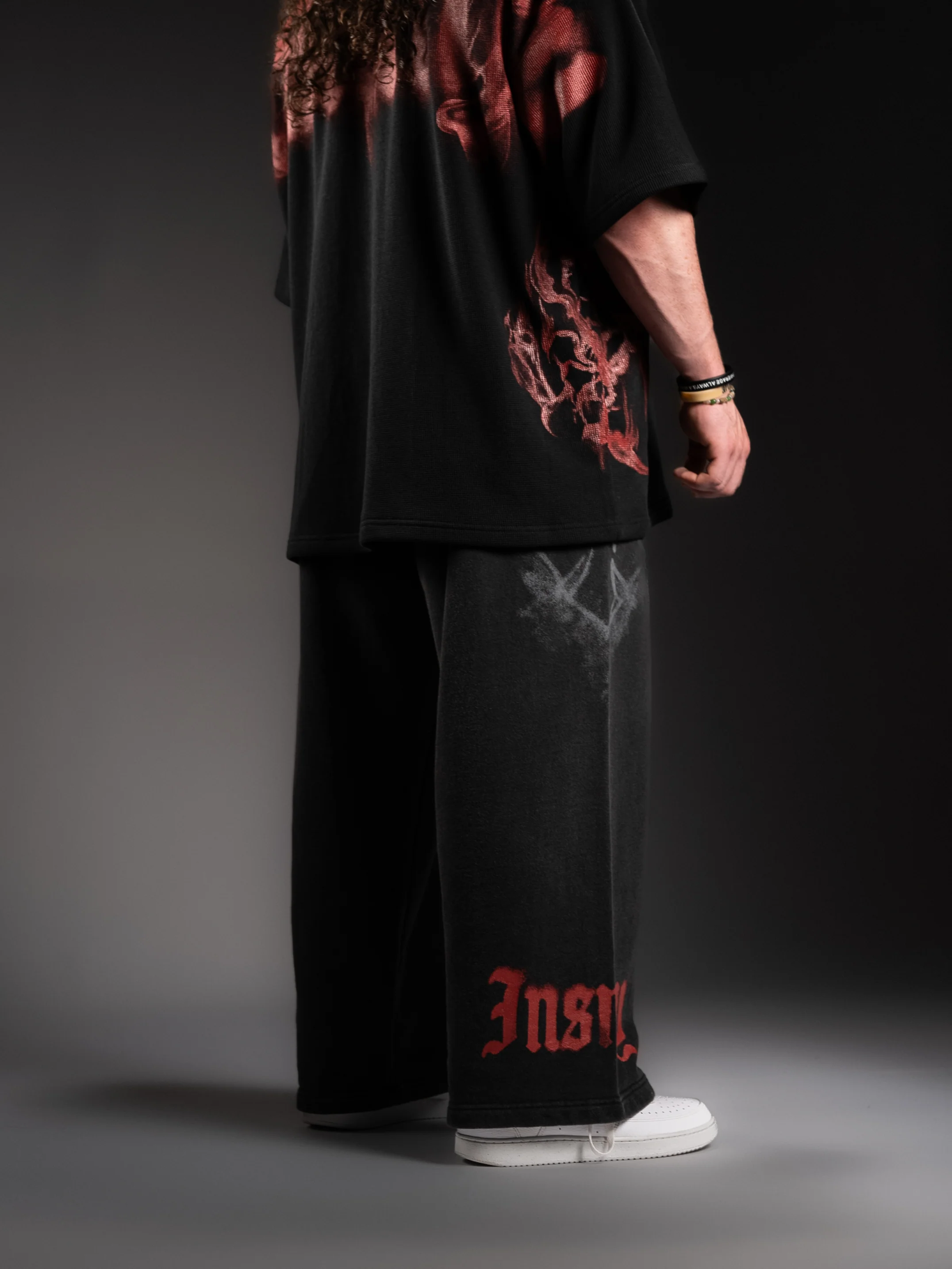 Blood Red Wide Leg Sweats - Image 5