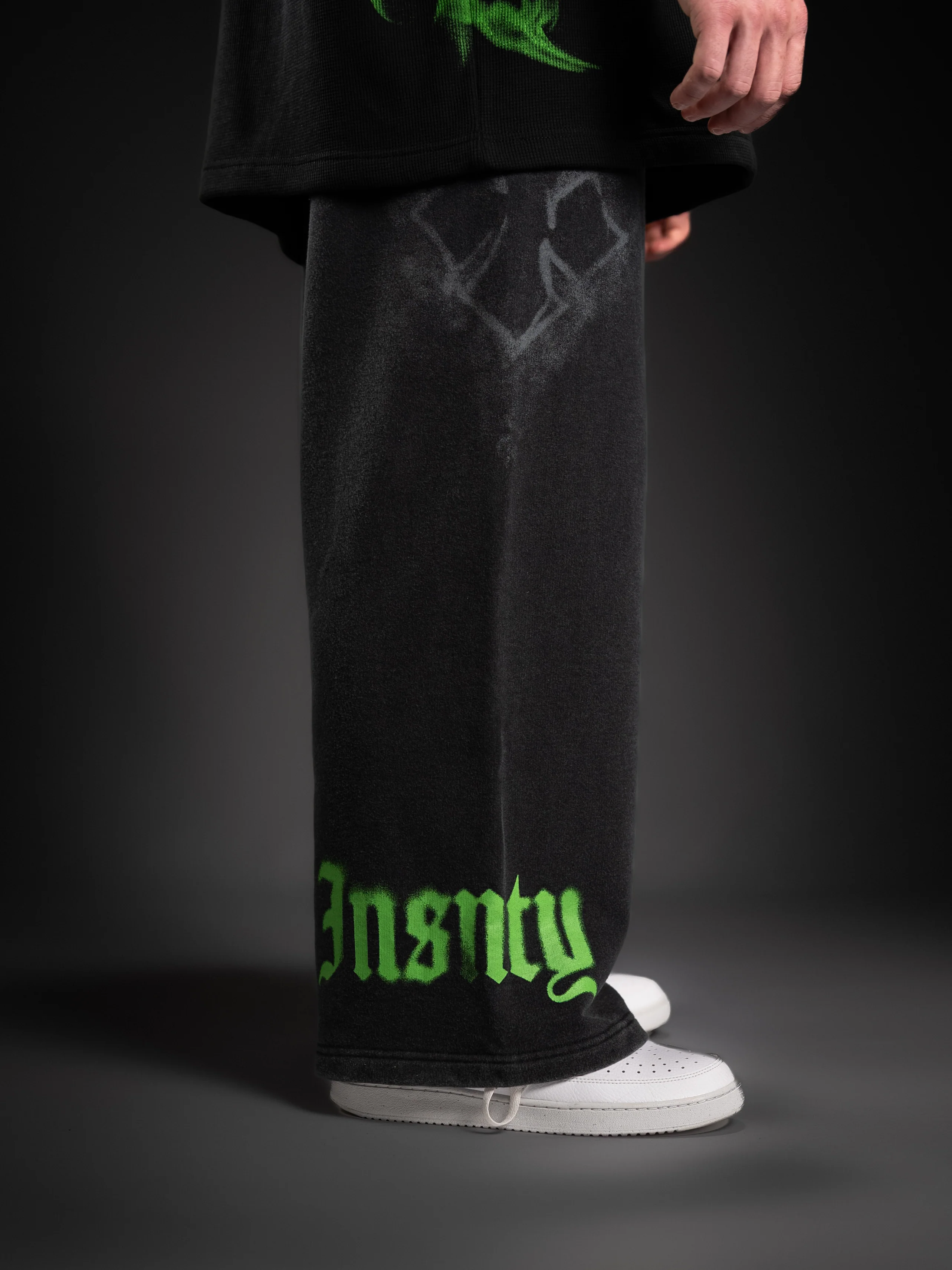 Venom Green Wide Leg Sweats - Image 5