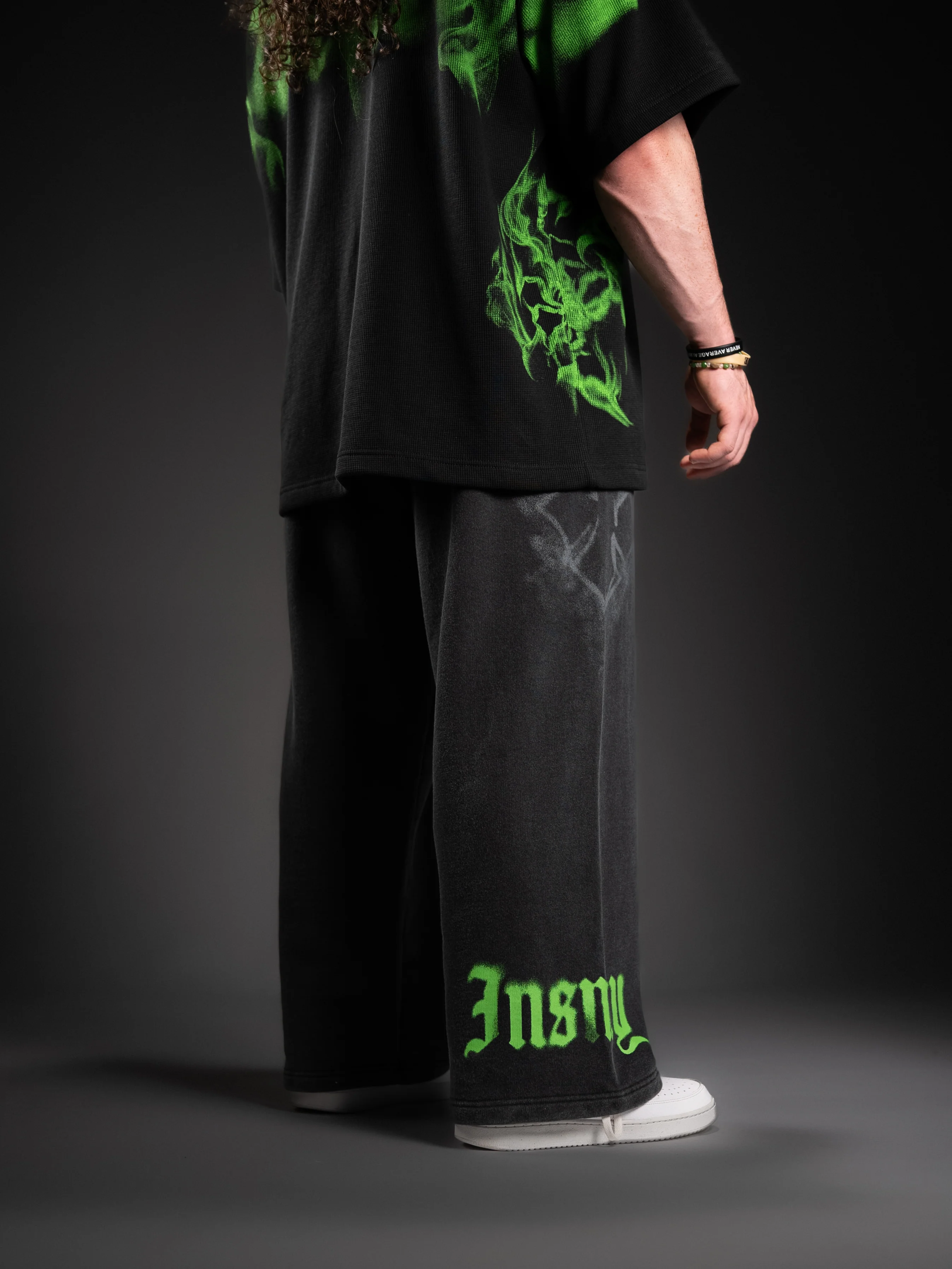 Venom Green Wide Leg Sweats - Image 6