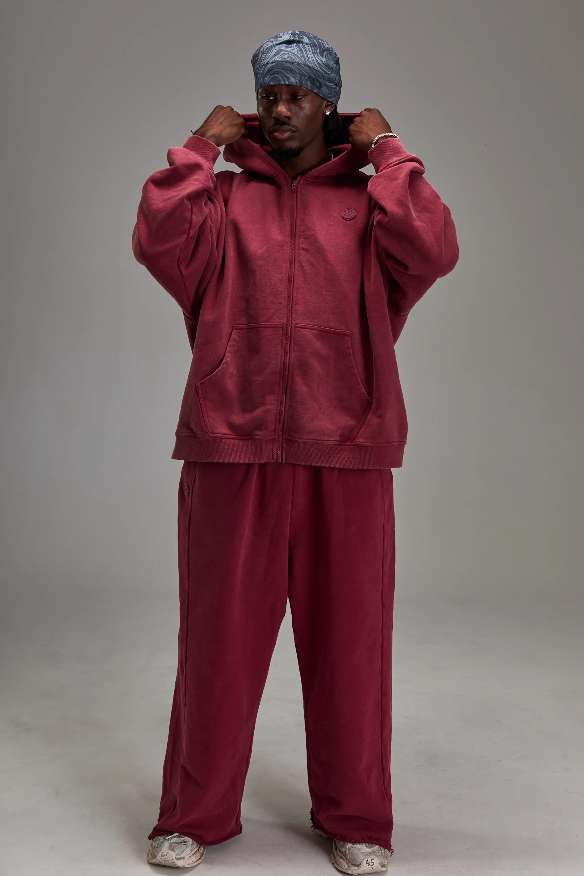 Washed Red Heavyweight Zip Up - Image 3