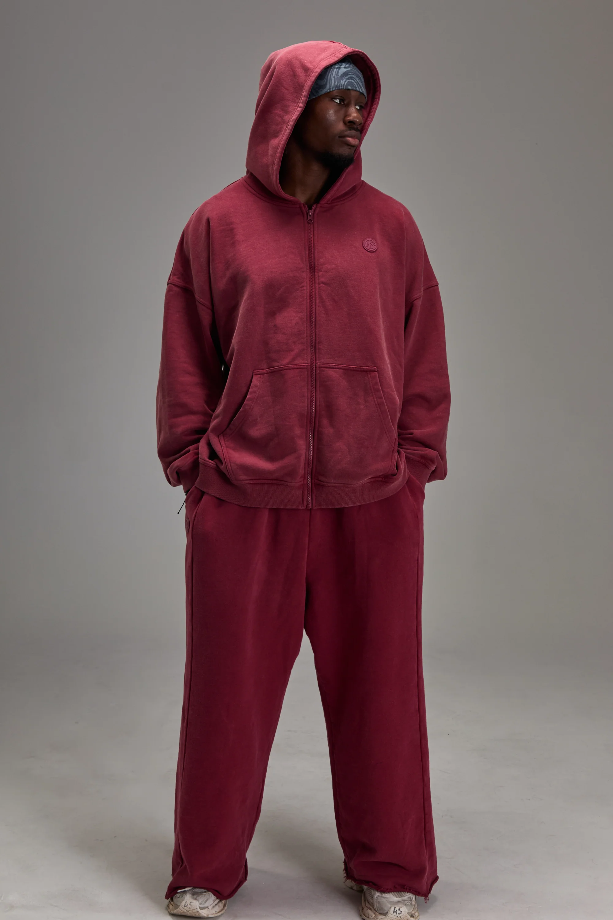 Washed Red Heavyweight Zip Up - Image 4