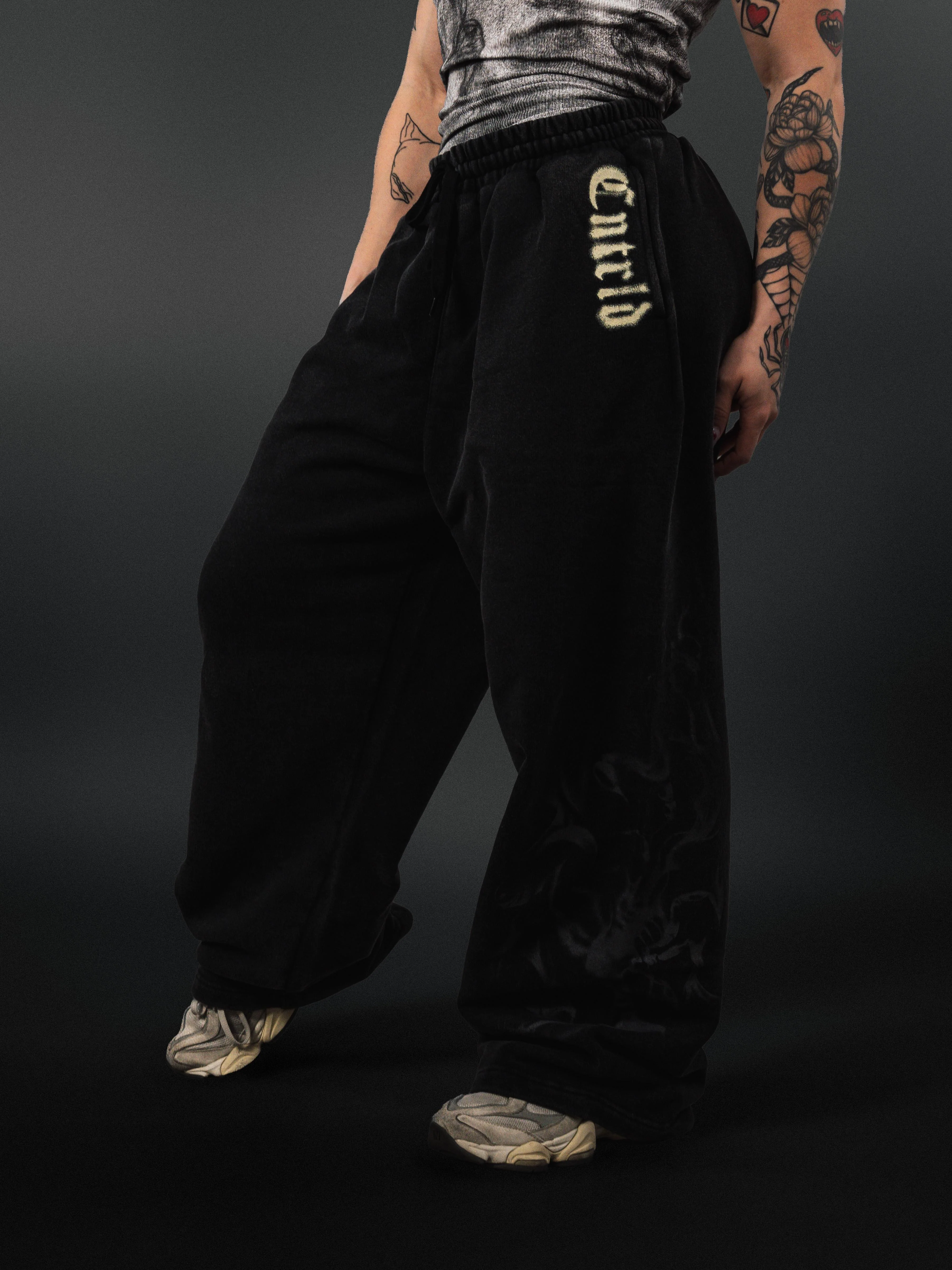 Wide Leg Sweats Black - Image 3